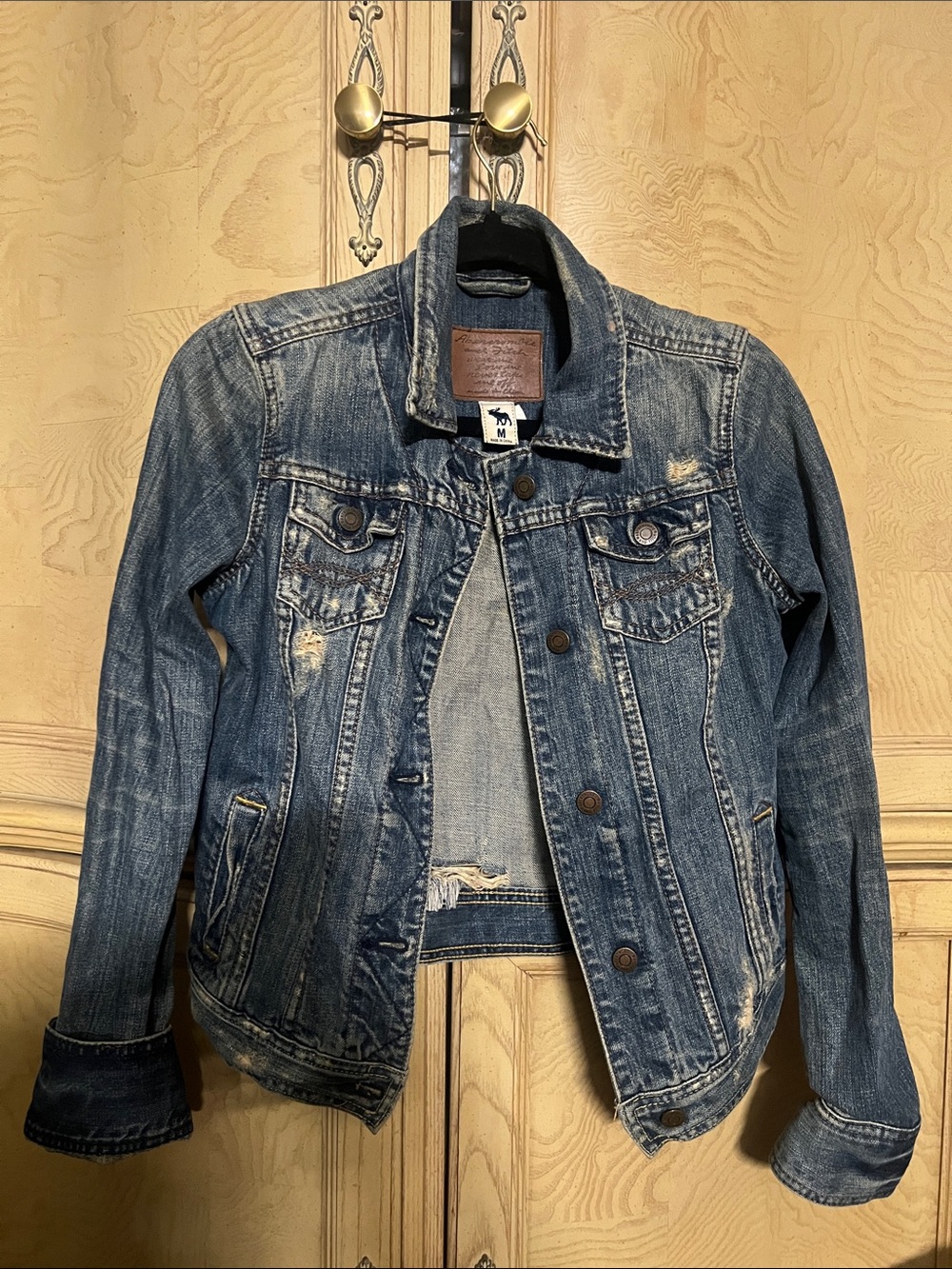 Abercrombie & Fitch Distressed Blue Denim Jacket